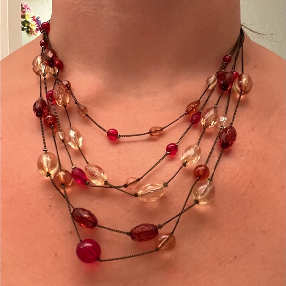 5 stranded beaded necklace - Picture 3 of 5